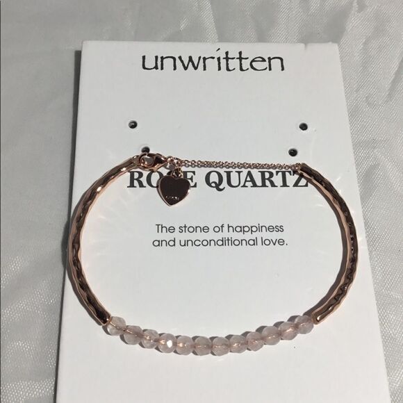 Unwritten Rose Quartz (4mm) Bangle Bracelet (G1) - Picture 2 of 5